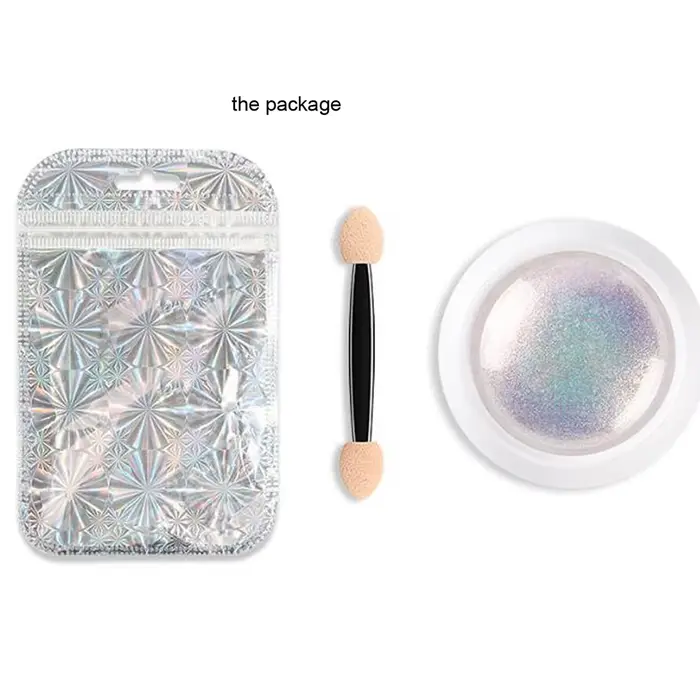 Poudre de vernis à ongles chromé, blanc perle, sirène, aurore, métallique, néon, arc-en-ciel, poussi