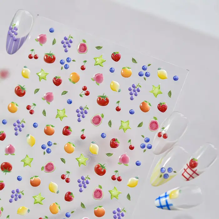 Autocollants pour ongles aux couleurs de la dopamine