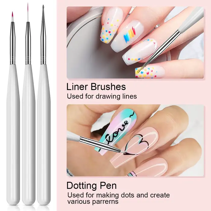 SAVILAND Gel Araignée 6 Couleurs Nouvelles Matrices avec Pinceaux Nail Art et Stylo Liner pour Dessin au Fil