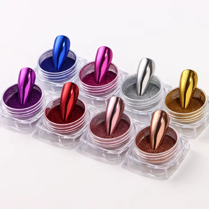 Poudre à ongles miroir chromé