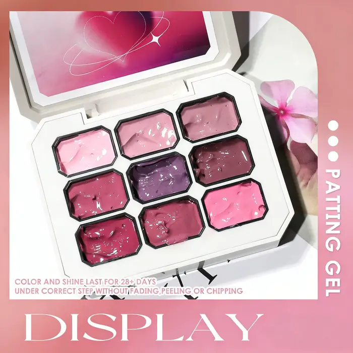 1 pièce Gel à ongles semi-solide rose 9 couleurs