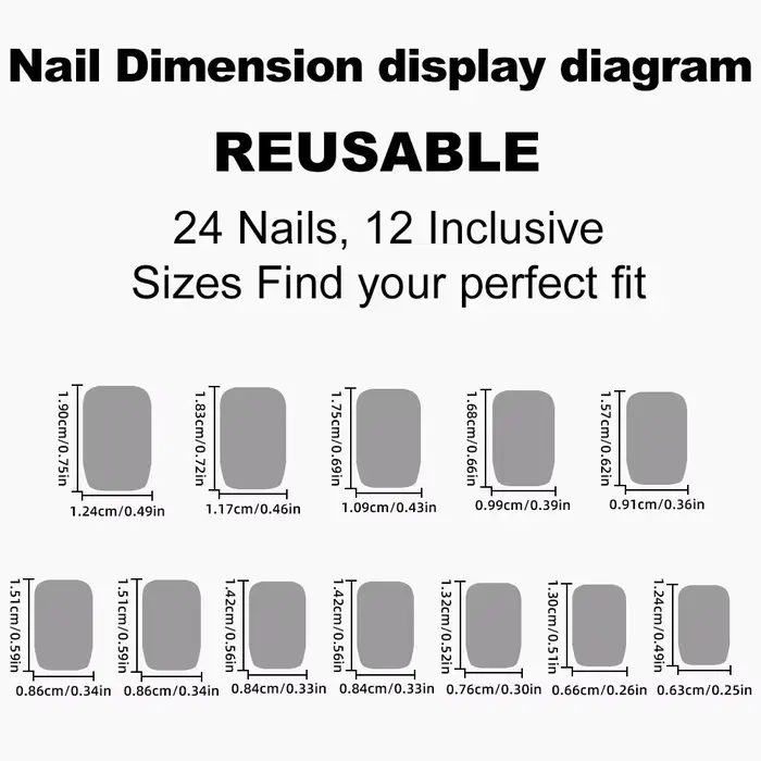 24 pièces/ensemble faux ongles portables pour filles femmes amovible couleur unie