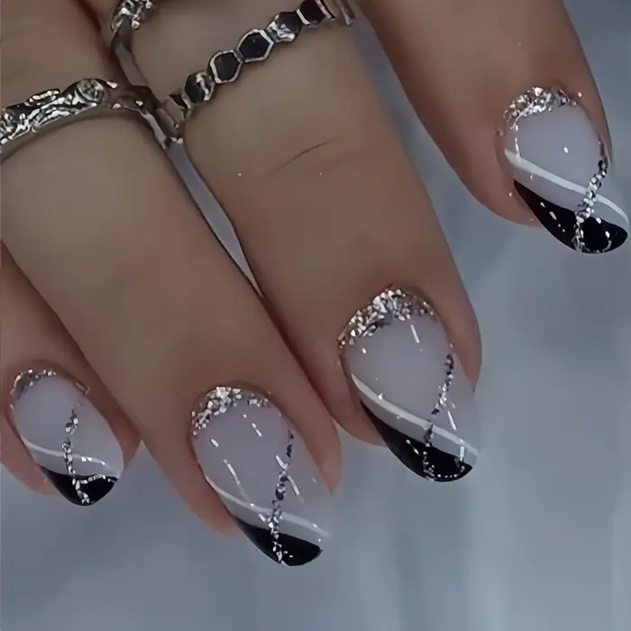 Faux ongles en amande, 24 pièces