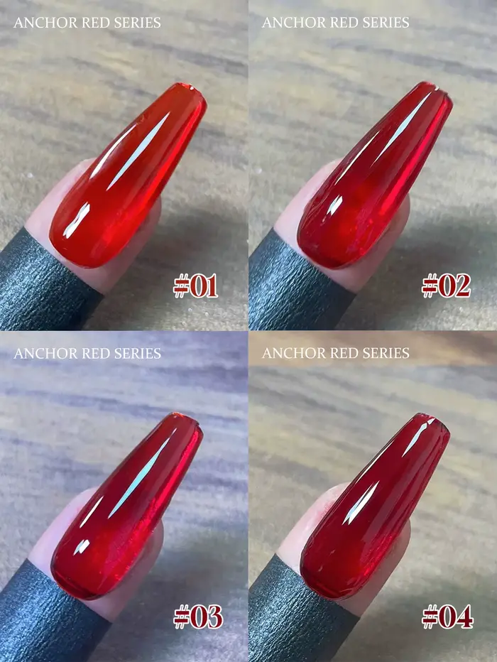 Lot de 1 à 9 vernis à ongles gel rouge rubis 15 ml