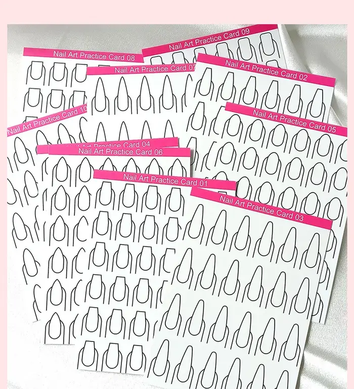 Livre de modèles réutilisables pour la pratique du nail art – Outil d'apprentissage et de dessin pour la manucure
