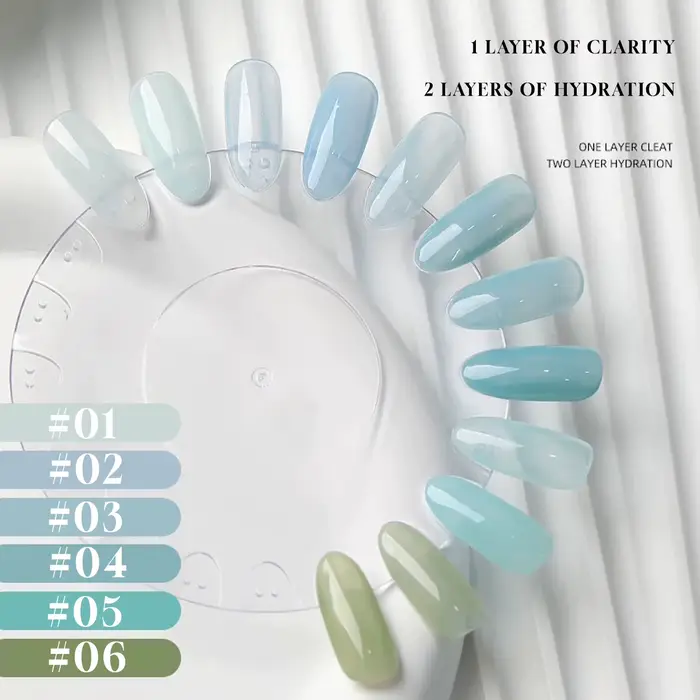 MIANEL Hokkaido Blue Nail Gel 2026 Nouvelle Collection Été Rafraîchissante Transparente Effet Glacé Vert Lait