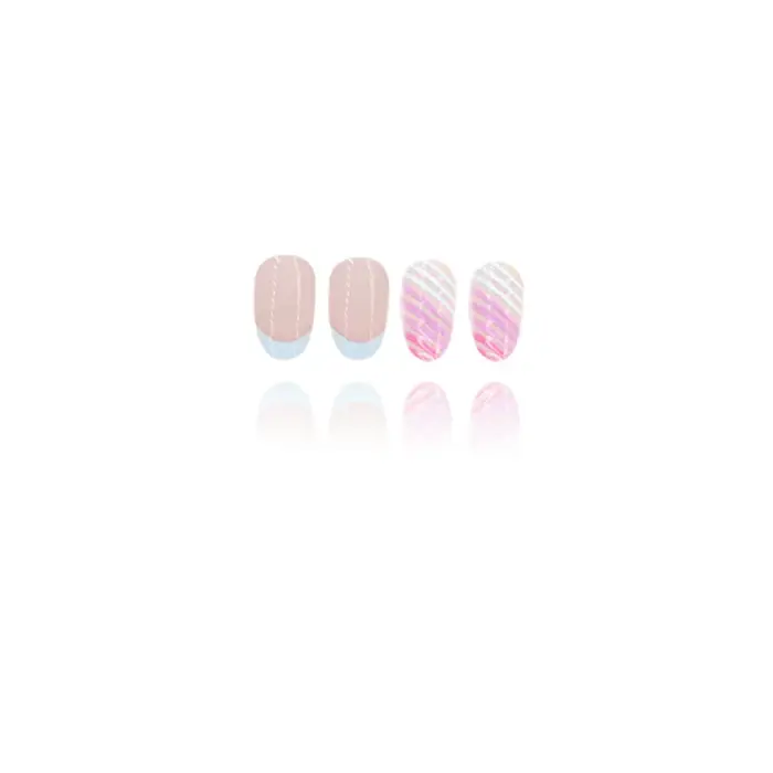 24 pièces presse sur ongles rayures autocollants français