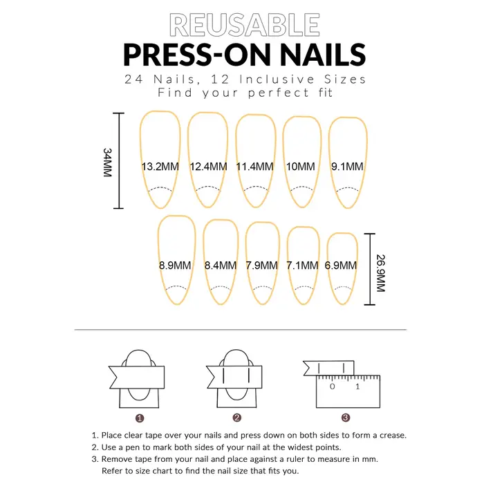 24 faux ongles noirs à pois avec dentelle