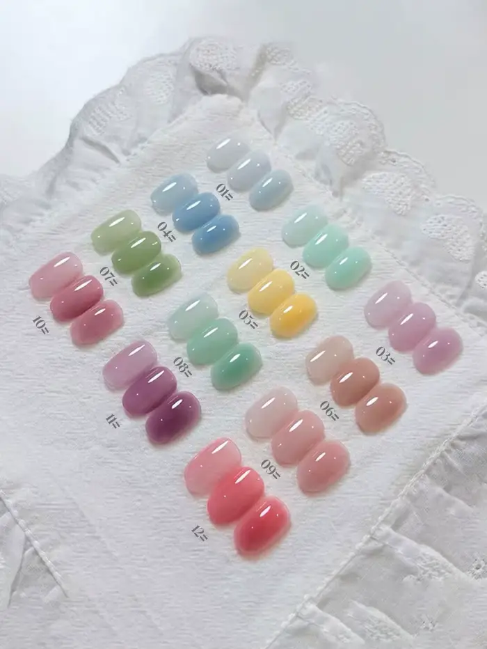 1-12 pièces 15ml Vernis à ongles gel Dopamine Printemps/Été Couleurs populaires Séchage UV LED Cadeau pour femme Kit DIY pour salon de manucure