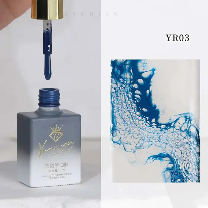 Vague Gel ongles tache rapide spécial Halo colorant Nail Art trou de bulle Gel 7 couleurs pour marbre