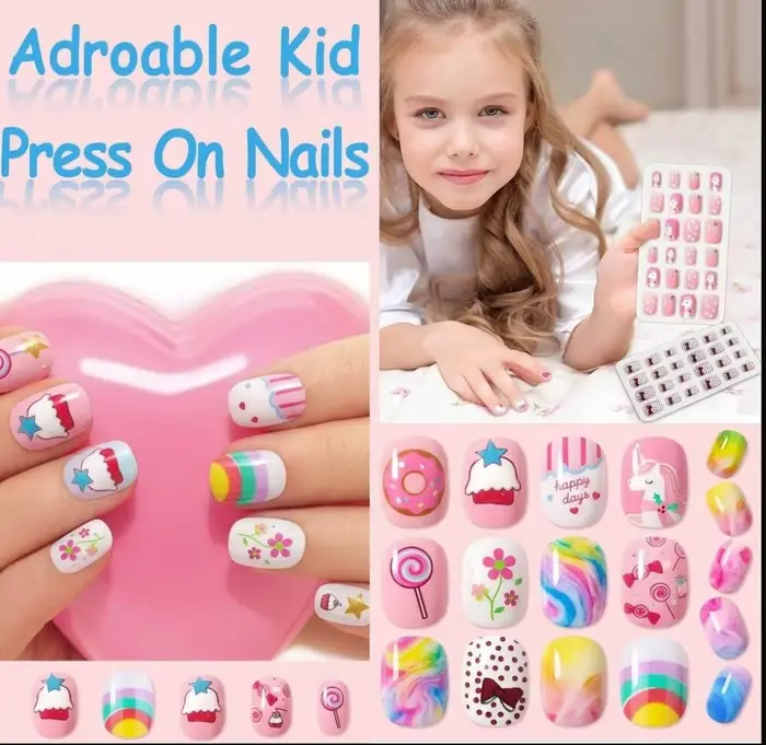 168 faux ongles pour enfants