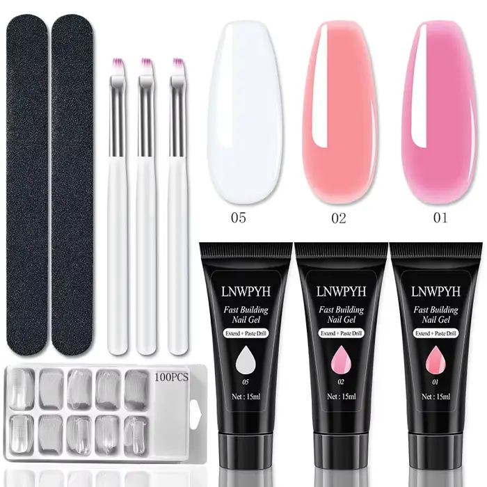 Ensemble de Gel d'extension d'ongles, vernis UV, Kit de manucure complet, Solution antidérapante, en