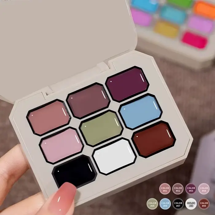 Vernis à ongles blush à haute saturation dégradé solide de 9 couleurs