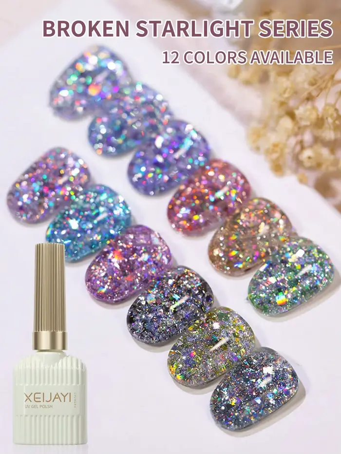 Vernis à ongles Gel argenté à paillettes