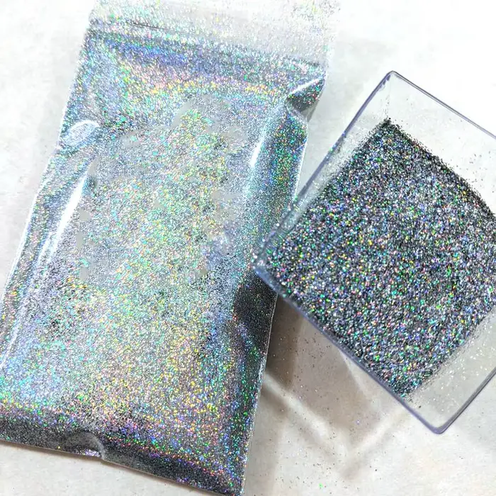 Poudre de paillettes holographiques arc-en-ciel pour les ongles