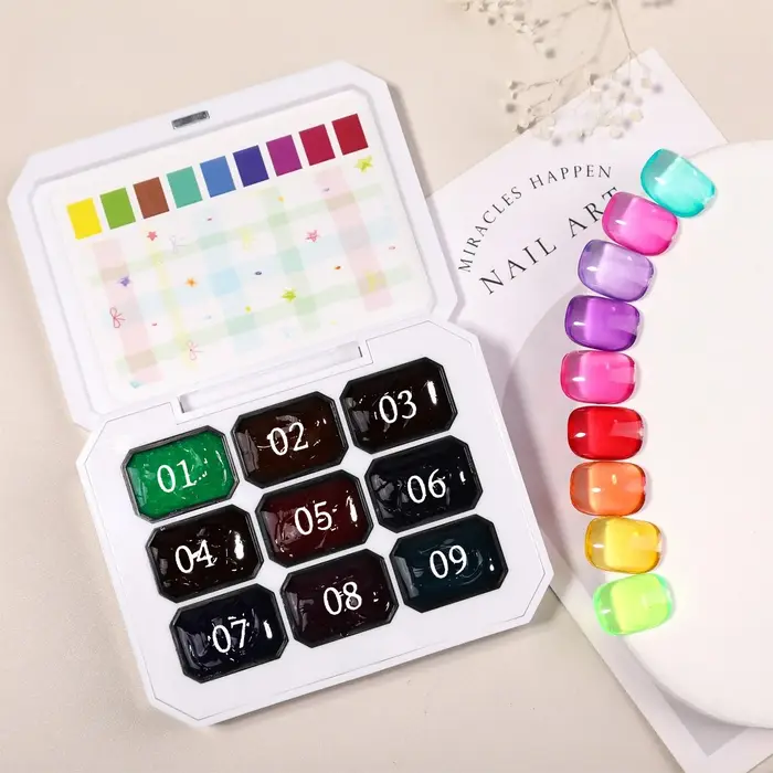 Gel à ongles solide 9 couleurs effet gelée estivale