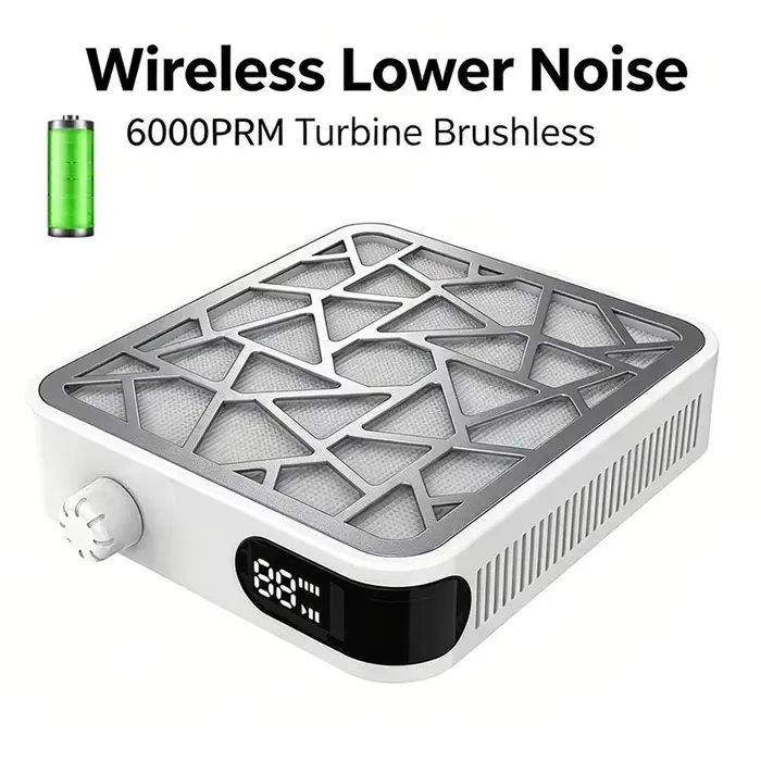 Aspirateur à poussière pour ongles professionnel rechargeable, puissant, avec aspiration réglable et faible bruit