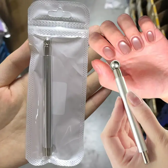 Bâton magnétique pour ongles effet perle de verre, 1 pièce Stylo magnétique œil de chat à Double t