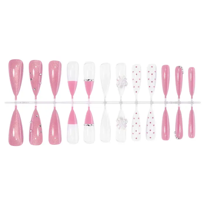 24 faux ongles longs pointus
