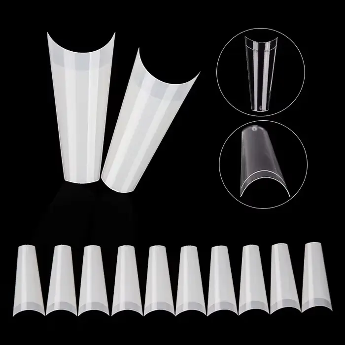 500 pièces clair naturel français Ballet cercueil faux ongles acryliques conseils d'art Gel UV Ultra Flexible