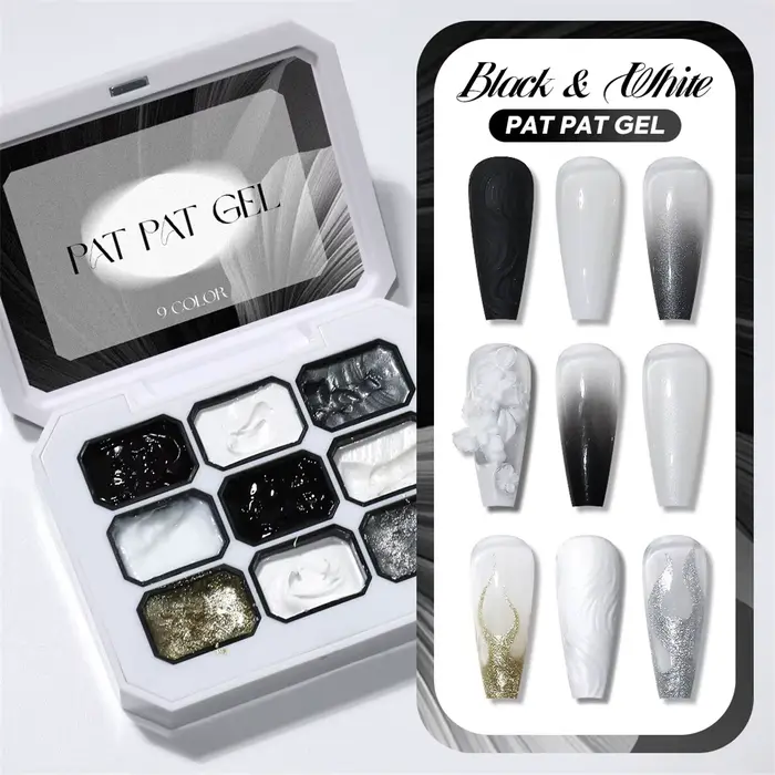 1 set/2 pièces Gel vernis à ongles noir et blanc