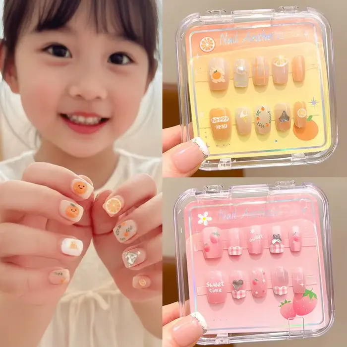 Faux ongles autocollants détachables pour enfants