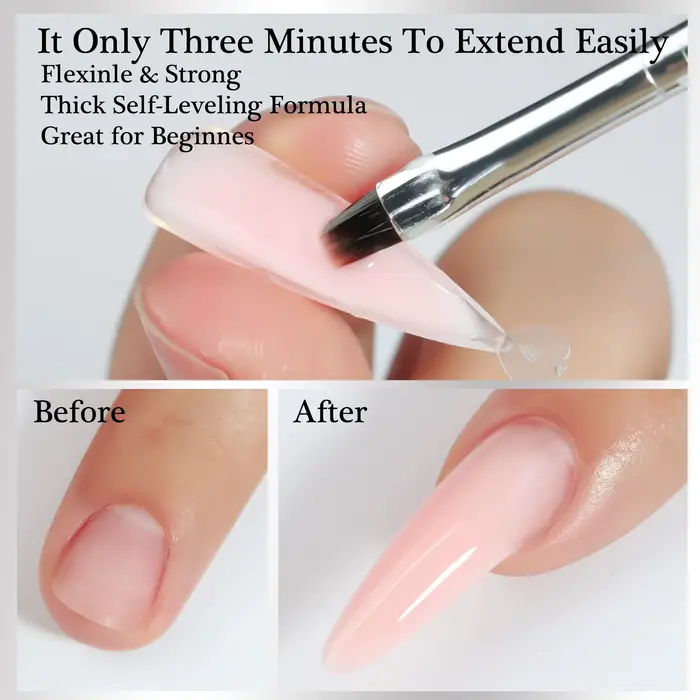 15/30g Gel pour ongles à constructeur rapide blanc nu rose clair Gel d'extension pour Nail Art Gel acrylique multifonctionnel tremper UV LED pour Salon