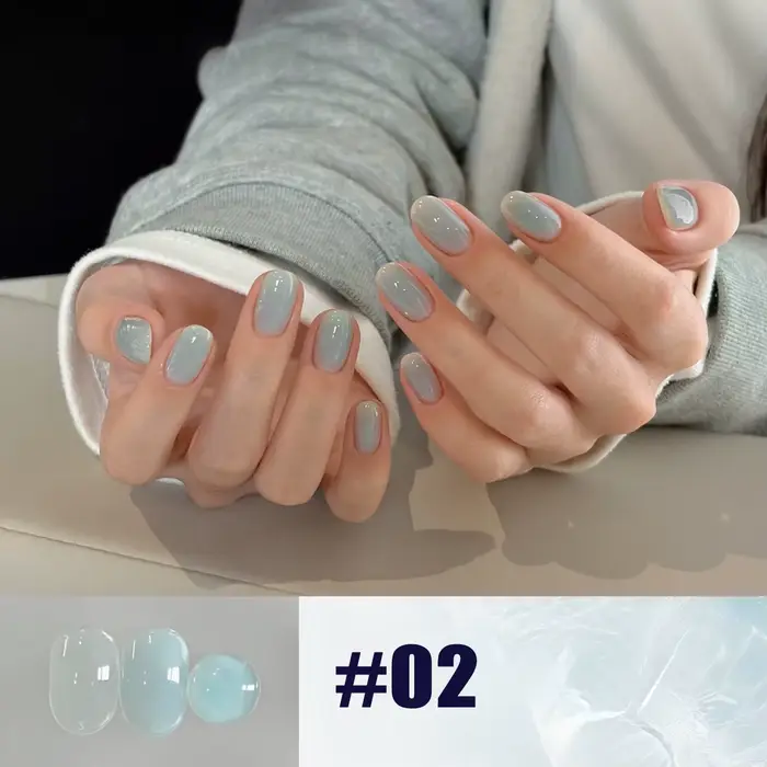 MN 10ML Nouvelle Série d'Été 2026 Populaire de Gels Ongles Aquamarine – Vernis Gelée Bleu Glace Clair Doux et