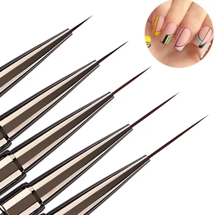 Pinceaux de précision pour nail art, pour dessin de lignes allongées et de rayures, stylo de conception d'ongles, outil professionnel de manucure