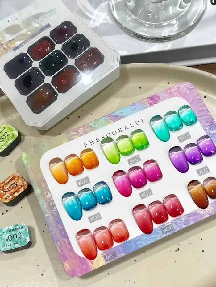 9 couleurs printemps/été solide vernis à ongles glace gelée transparente Dopamine verre bonbons arc-en-ciel Macaron
