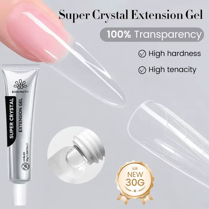 BORN PRETTY 30g Super cristal construction ongles Gel Extension Gel naturel clair dur Gel ongles Ape