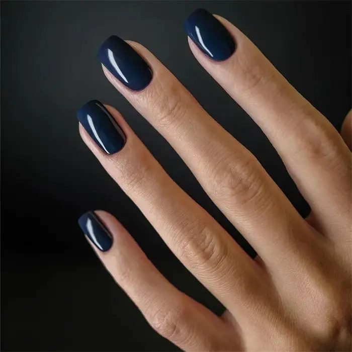 24 pièces/ensemble Simple moyen Long presse sur Nail Art couverture complète couleur unie tête carrée portant des faux