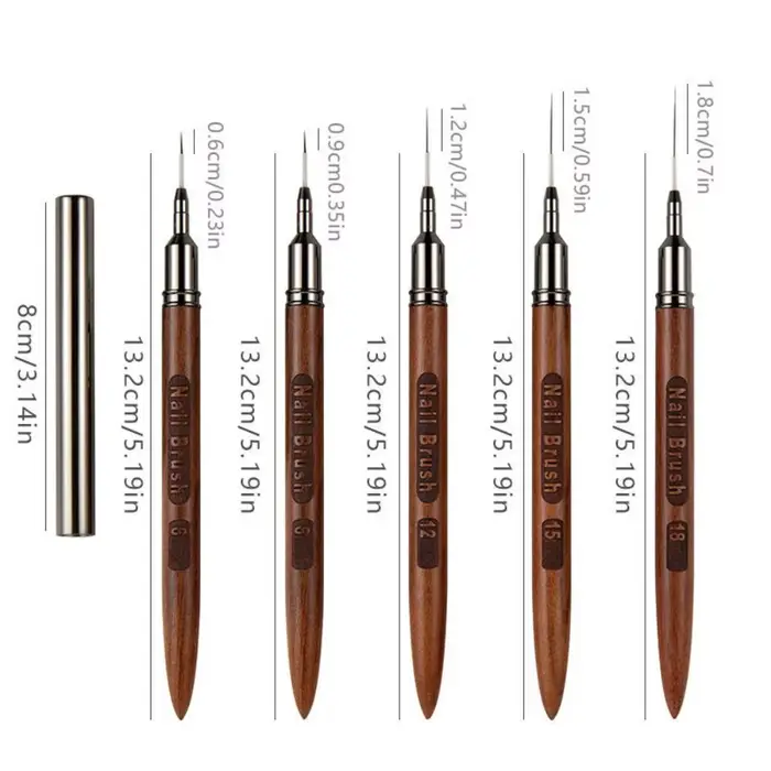 Nouveau Pinceau Liner pour Ongles 6/9/12/15/18mm