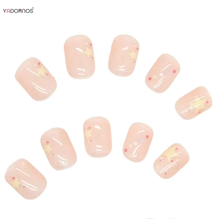 Faux ongles carrés courts à pression