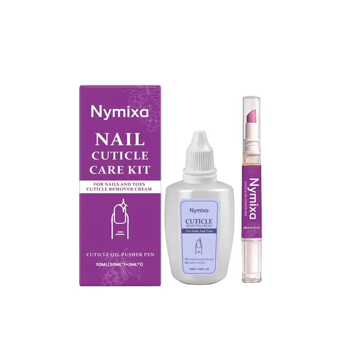 Kit de Soin des Cuticules des Ongles, Crème Dissolvante 50ml, Stylo Huile 2ml, Qualité Salon, Ensemb