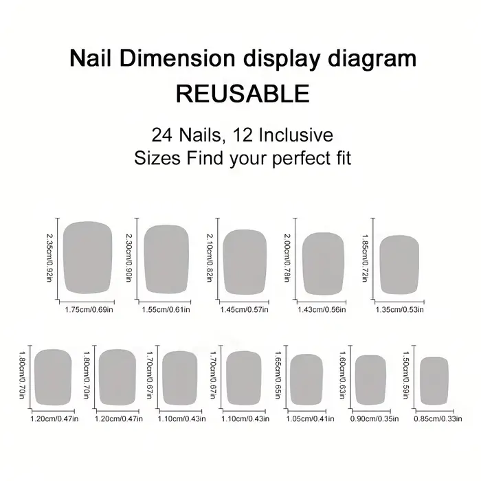Faux ongles carrés courts et brillants