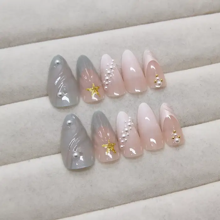 Faux ongles à presser en amande