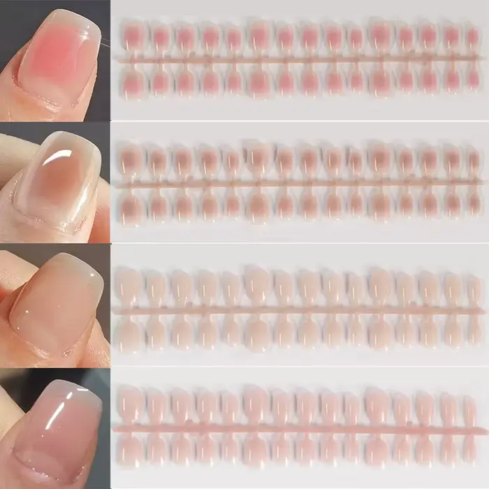 Faux Ongles Dégradés N64.French Blush Nude