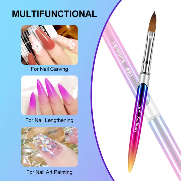 Kolinsky brosse à ongles pour manucure Gel