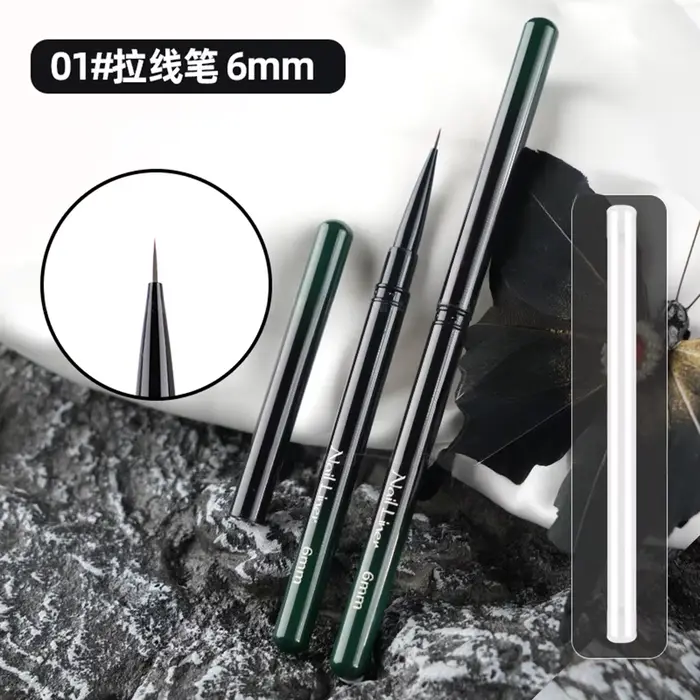 Pinceaux à ongles Extra fins, 6/9/12/15/18mm, pinceaux de conception pour peinture sur Gel, lignes f