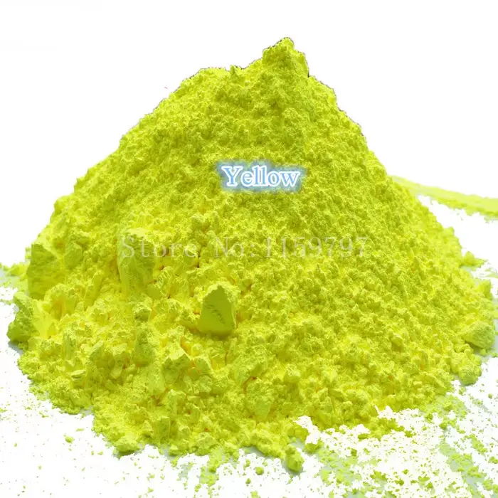 1kg vente en gros néon jaune vif ongles paillettes Fluorescence Pigment poudre de phosphore peinture fluorescente