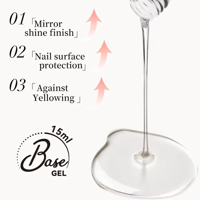 UR SUGAR 15 ml Gel de Base et sans lingette couche de finition Semi Permanente 2 en 1 bouteille d'ap