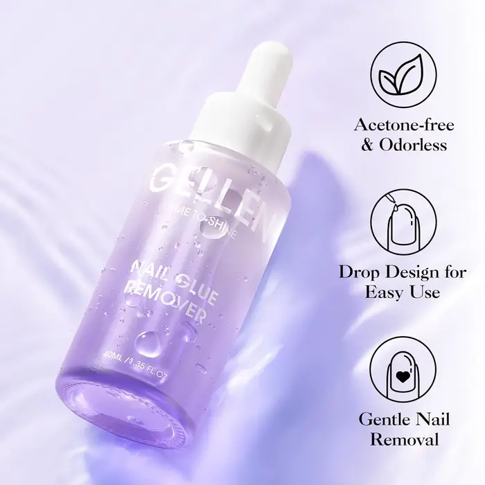 GELLEN 40ml Dissolvant de Colle à Ongles Formule Douce