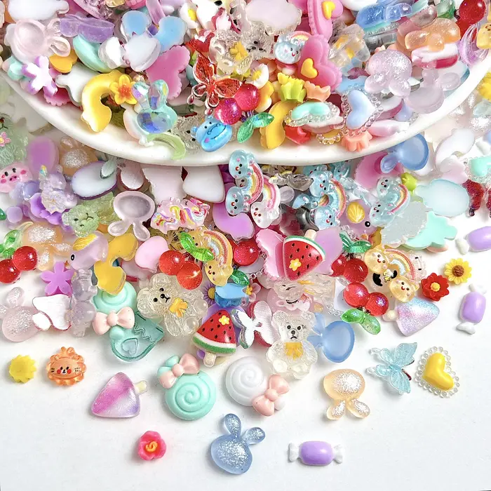 Nail Art Nail Charms, Nail Ornements, Dessin animé mignon, Ours, Lapin, Nail Art, Coloré, Nministéri