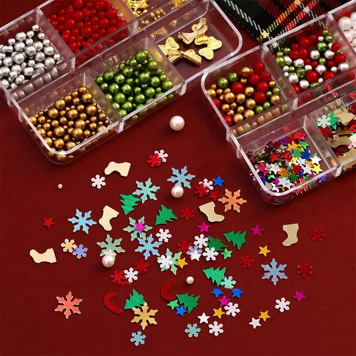 Rivets flocon de neige d'hiver or/argent, 1 paquet, breloque pour Nail Art, bijoux à paillettes, décoration d'ongles de noël, accessoires pour ongles à faire soi-même