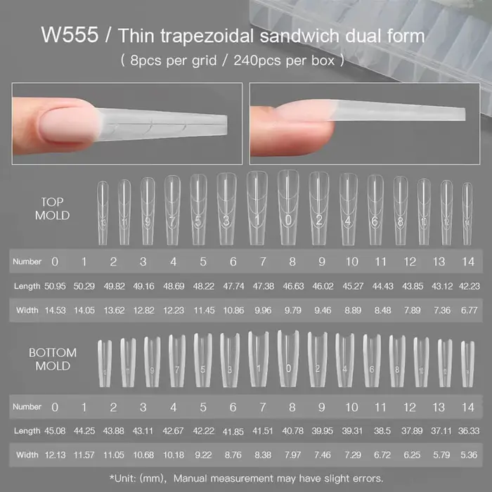 Formes d'ongles pour Gel 240 pièces translucide manucure artisanat Gel