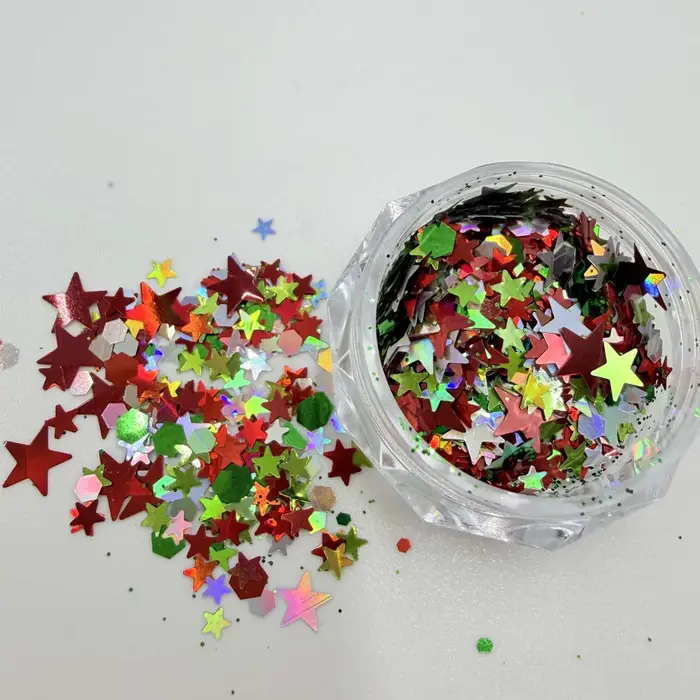 Décorations de Noël pour ongles : paillettes scintillantes, breloques, flocons de neige, étoiles, arbres, confettis, paillettes holographiques, flocons pour décoration d'ongles de Noël.