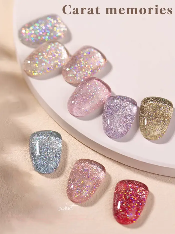 Nouveau Gel à Ongles Scintillant Sept Couleurs Effet Diamant Broyé Été-Automne 2026