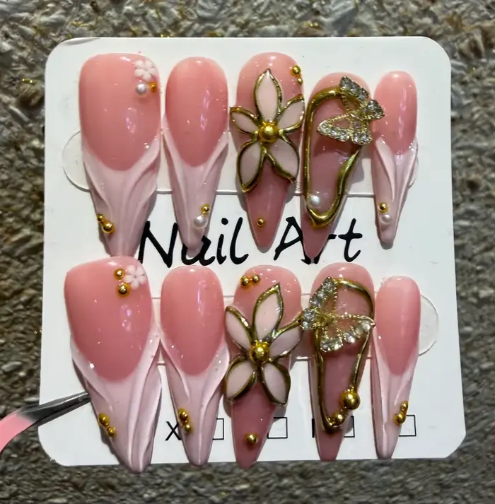 10 faux ongles longs à imprimé léopard pour Spice Girl