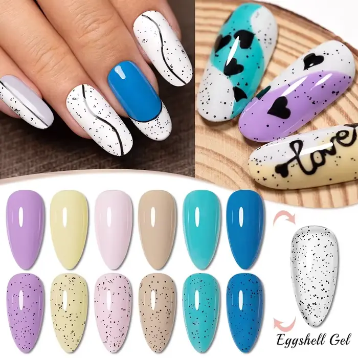 Verhéritage à ongles en gel coquille d'oeuf scintillant